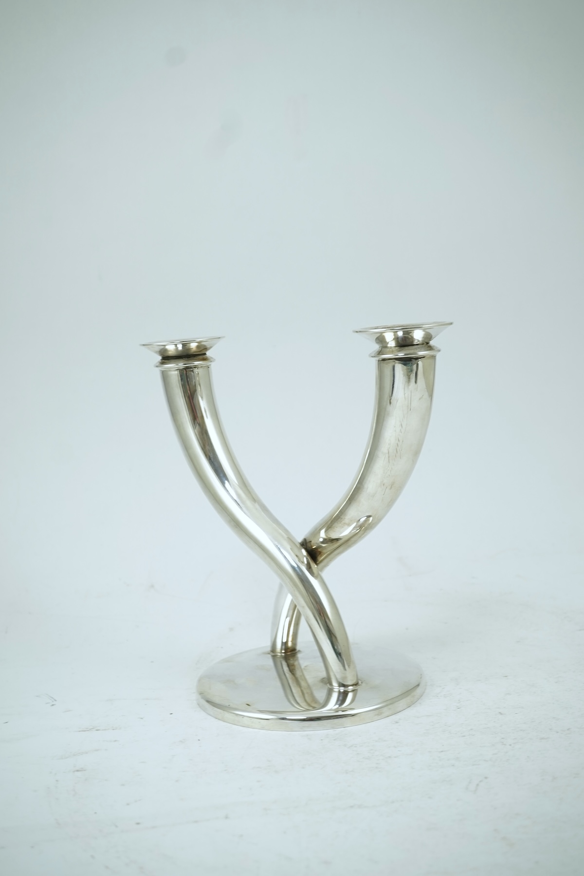 Gio Ponti (Italian, 1891-1979) for Christofle: A silver plated table candlestick